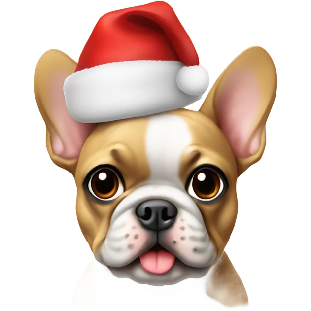 Frenchie in Santa hat emoji
