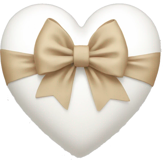 white heart with beige bow emoji