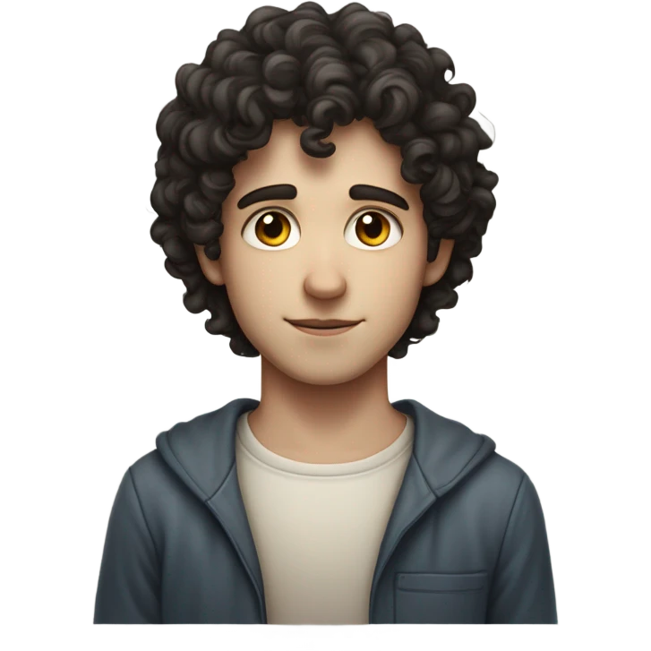 "A young man with dark curly hair, pale skin, and a thin build. He has a humble, thoughtful expression and wears simple, slightly worn clothing. A subtle Star of David appears nearby." emoji