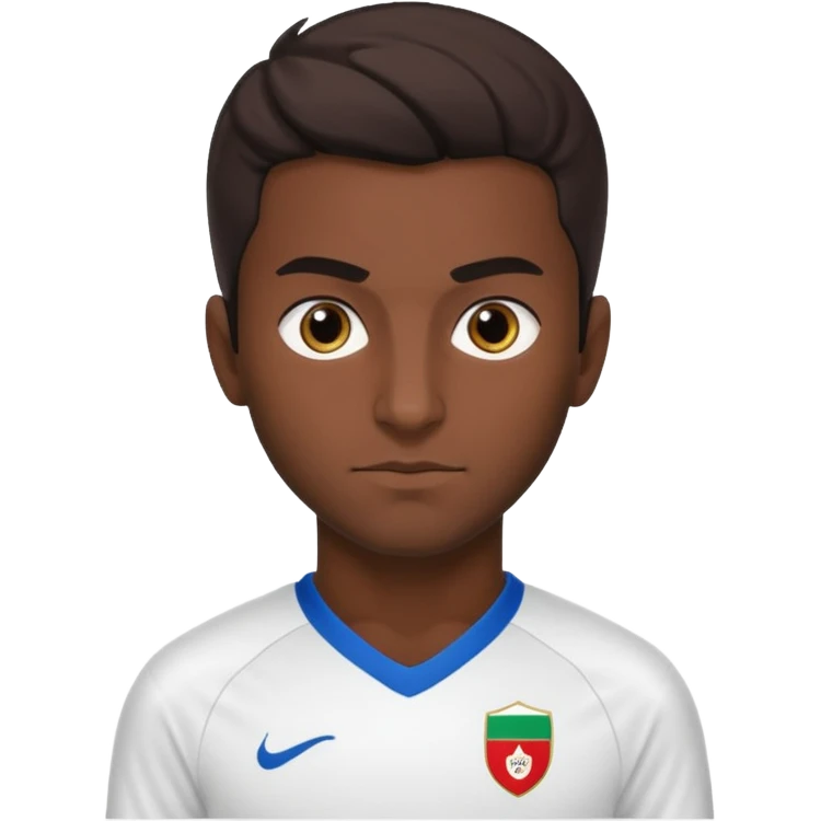 Persian soccer player in full soccer team kit without soccer ball emoji
