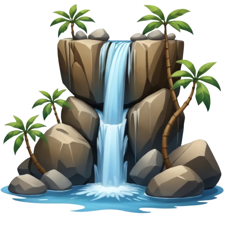 waterfall with rocks and no plants emoji