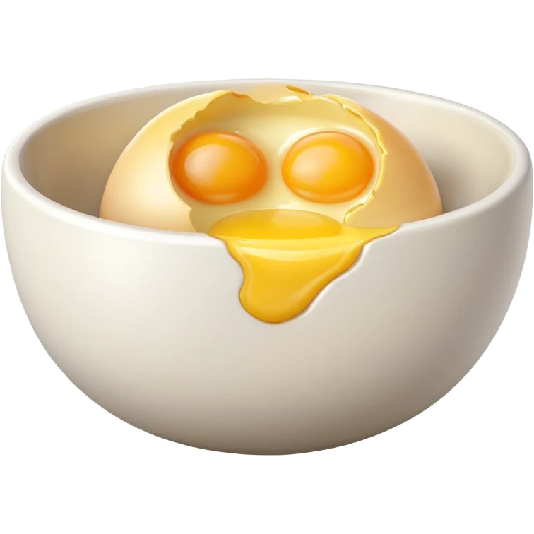 cracked egg in bowl  emoji