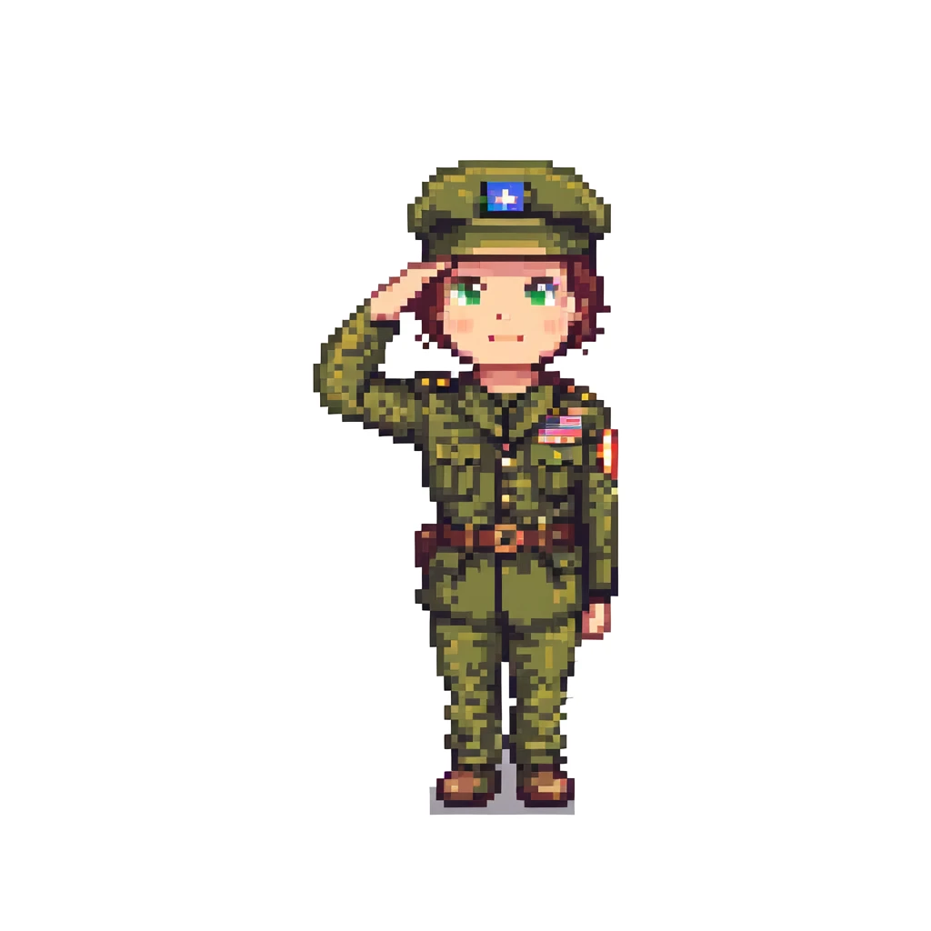 US soldier in military uniform saluting emoji