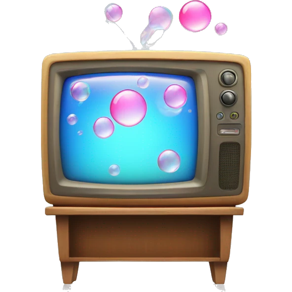 Tv set with soap bubbles around it emoji