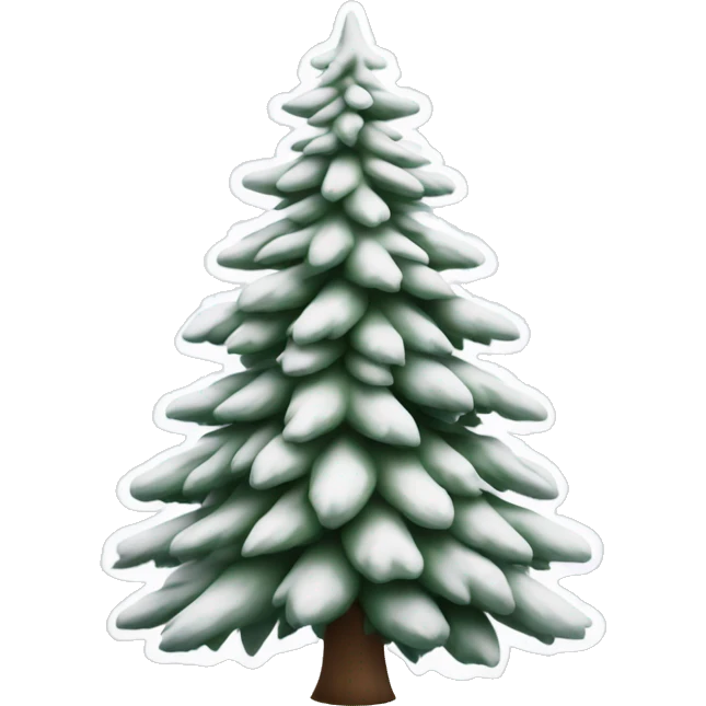  actual white fir christmas tree isolated.  emoji