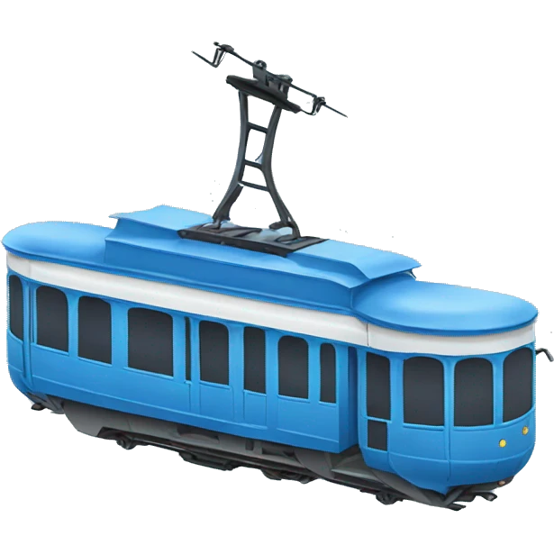 blue flying tram emoji