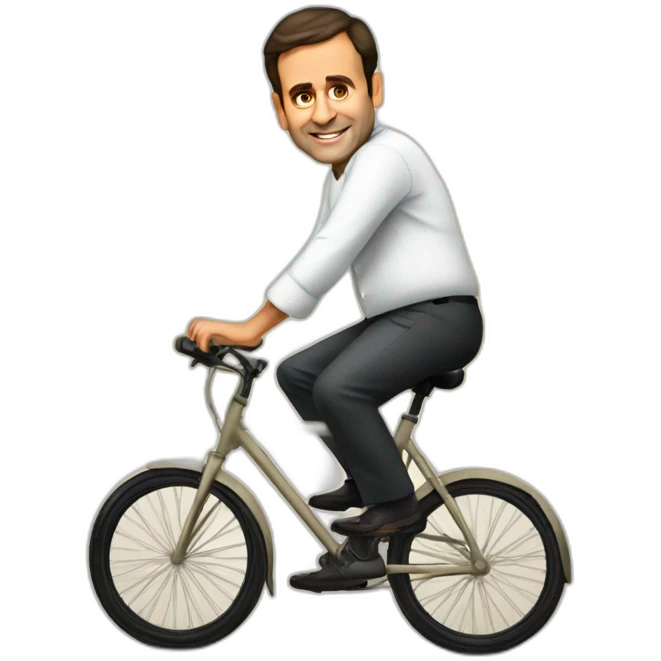 Rahul Gandhi on the cycle emoji