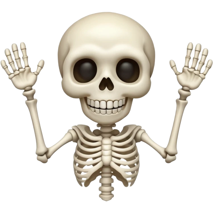 Make a mischievous skeleton emoji
