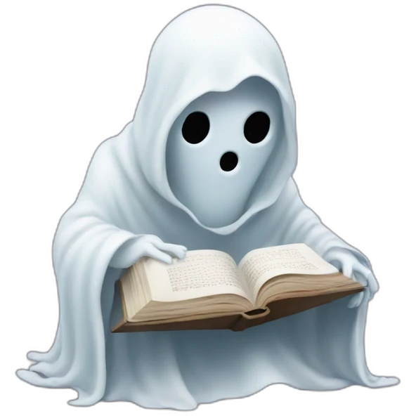 Ghost reading a book emoji