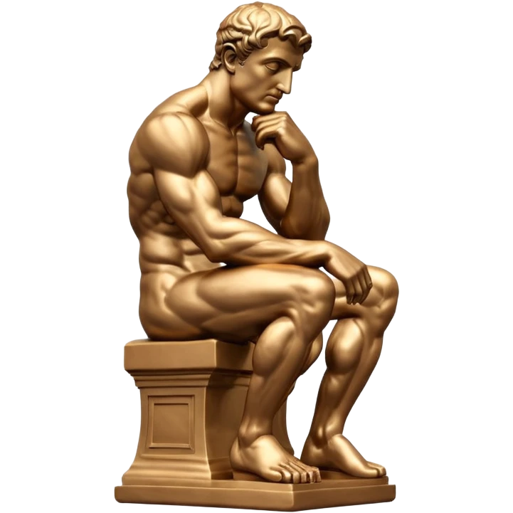 La estatua del pensandor estilo griego  emoji