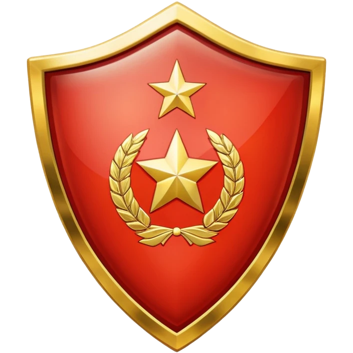 generate a very realistic shield metal with the USSR flag emoji