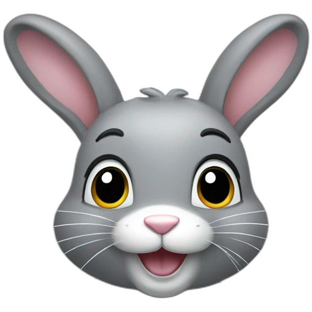 happy grey bunny emoji