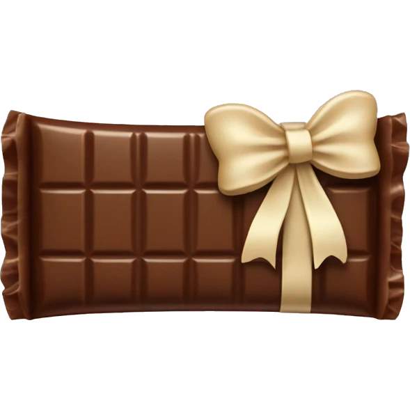 Chocolate bar with beige bow emoji