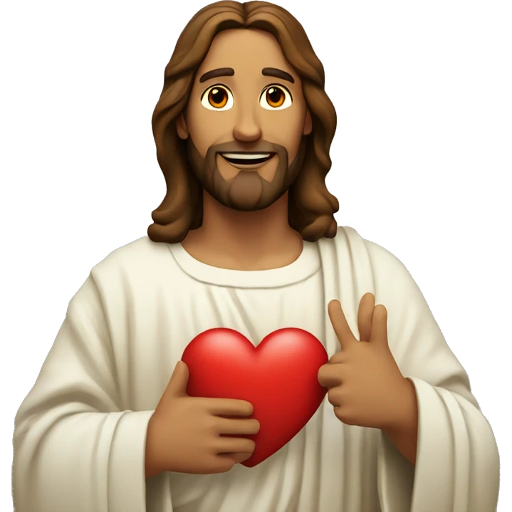 Jesus with heart up emoji
