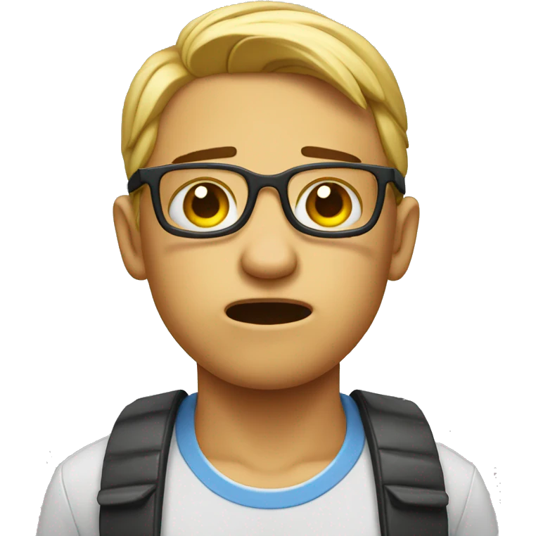 crying nerd with tears emoji