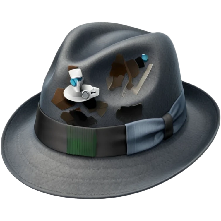 big gray fedore without human emoji