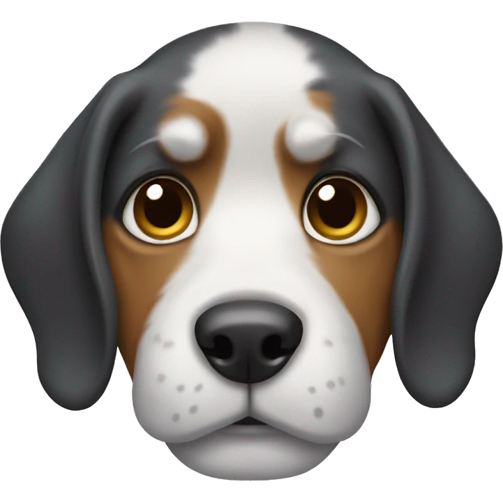 Dog wearing  emoji