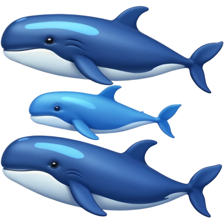 Draw a marine theme with whales for atmospheric and aesthetic stickers. Various shades of blue and a slight glow emoji