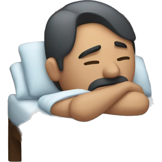 A sick man sleeping on bed emoji