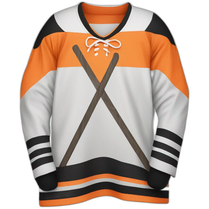 hockey jersey orange and black color emoji