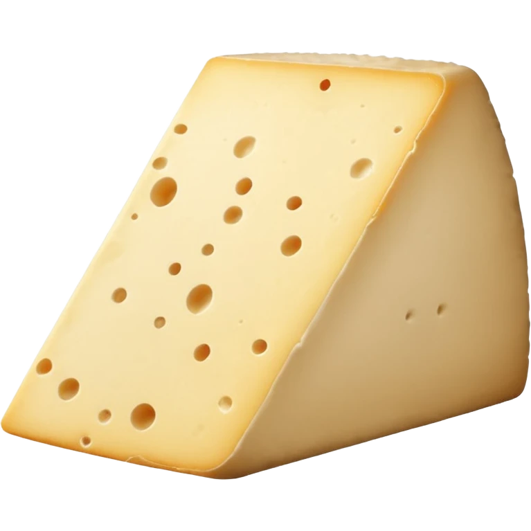 sheep’s milk cheese wedge or thick slice, firm, off-white to pale ivory, beige or greyish rind, slightly crumbly or smooth, rustic clean cut, no plate, bread, extras, or faces, clean 3D, soft shadows, transparent background, emoji scale emoji