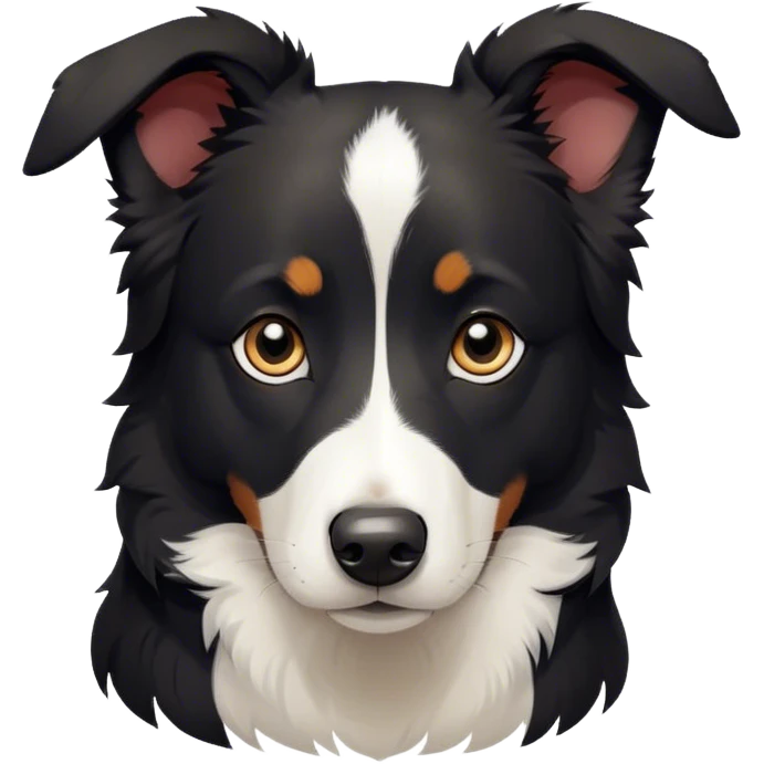 Short haired black border collie emoji