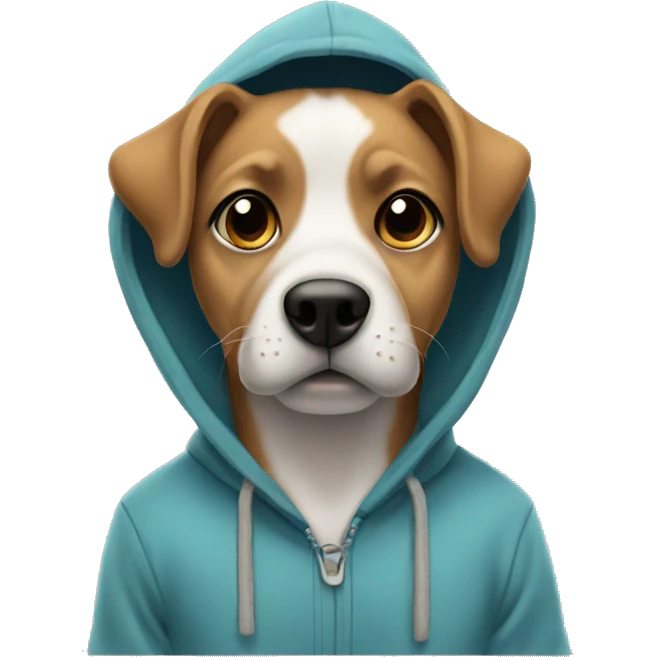 Dog wearing a hoodie emoji