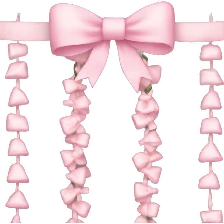 light pink bowknot Christmas garland emoji