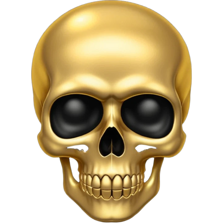 💀 gold skull bottom half and black top half  emoji