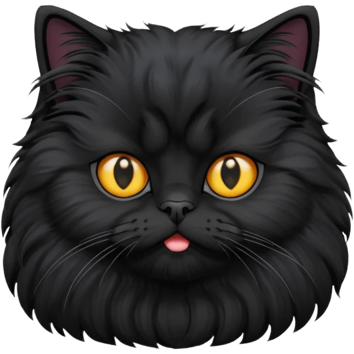 Black Persian Cat body emoji