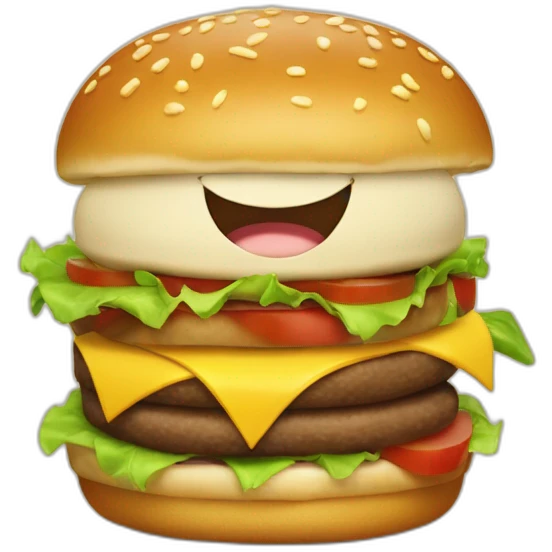 hamburguesa riendo tipo disney emoji