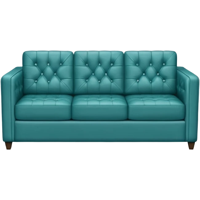 Square smooth teal three-seater sofa  emoji