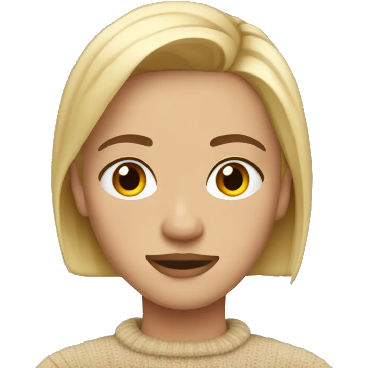 Eyebrow master blond in a beige sweater emoji