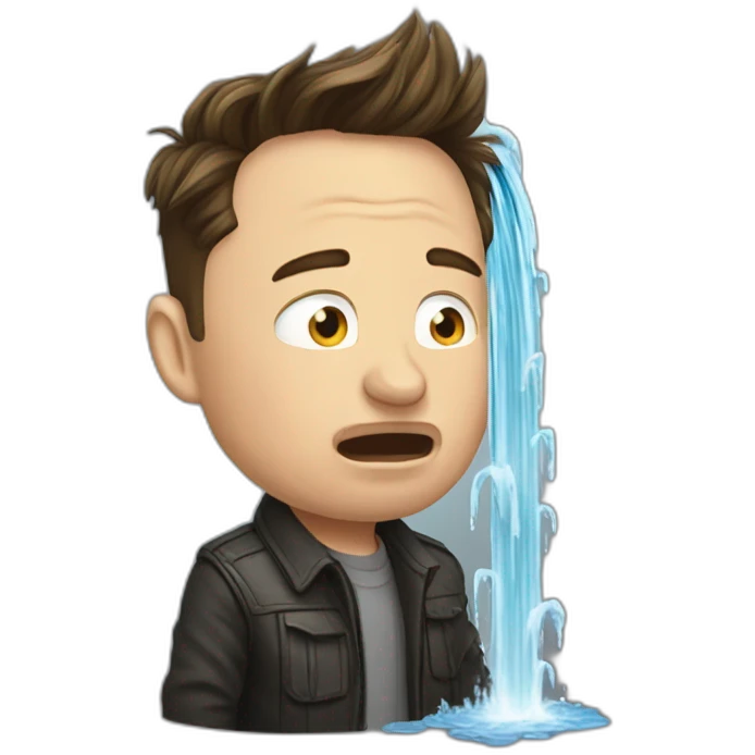 Elon Musk Crying Waterfalls emoji