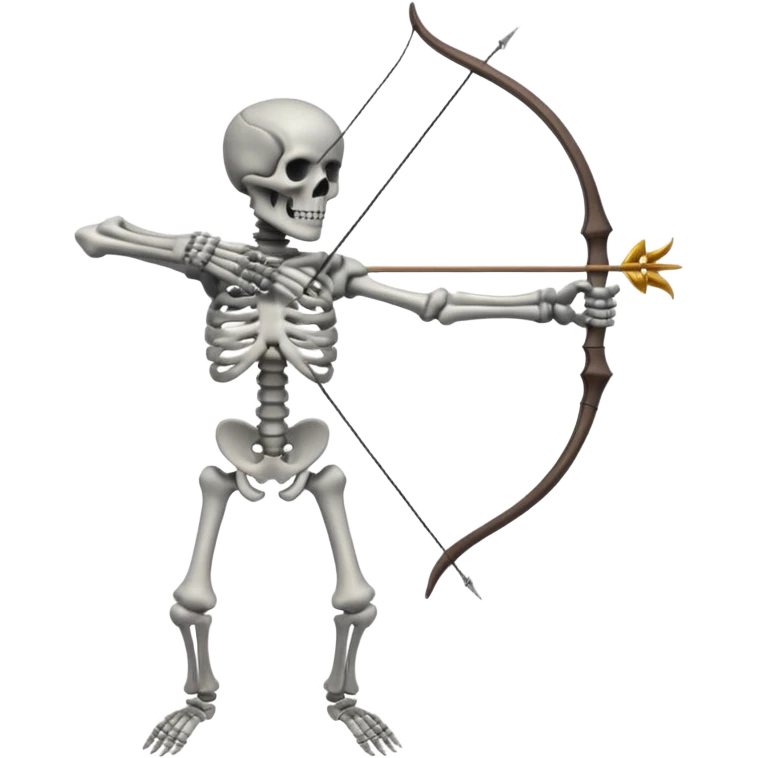 create a dnd style skeleton_archer.png with a bow using 48x48 pixels size emoji