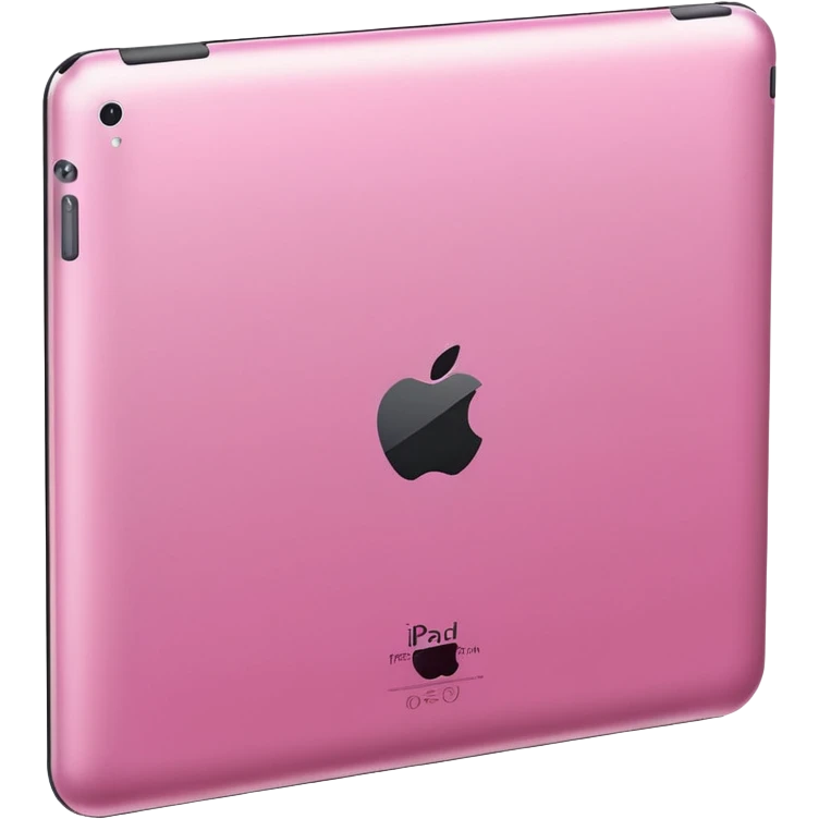  pink iPad (Apple tablet) with sleek metallic finish, minimal and modern design, soft reflections, isolated on transparent background, realistic style" emoji
