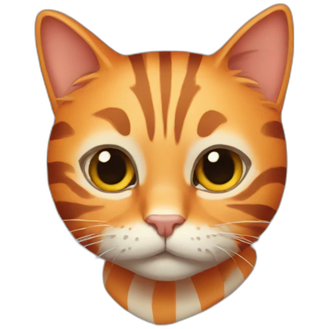 stripy all orange cat emoji