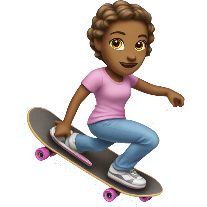 Create a princess on a skateboard emoji