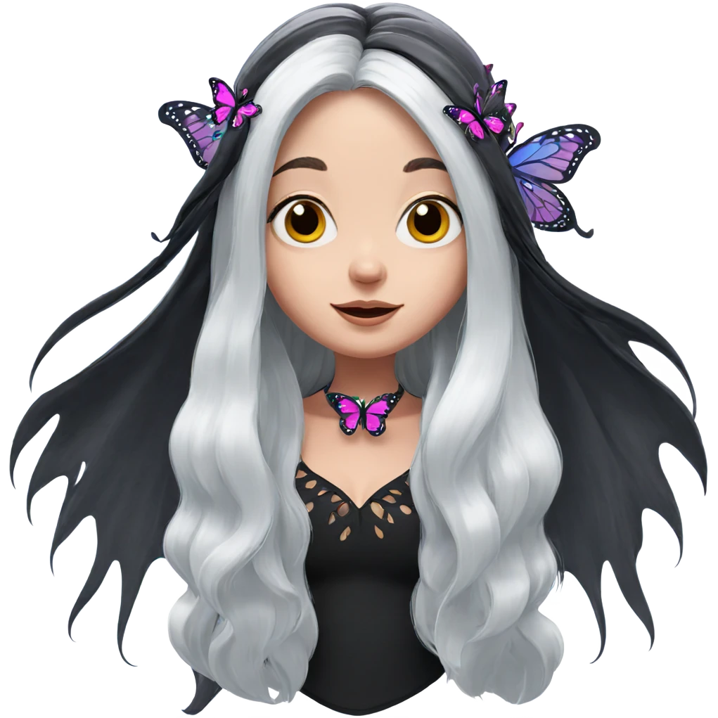 whimsical girl with butterflies emoji