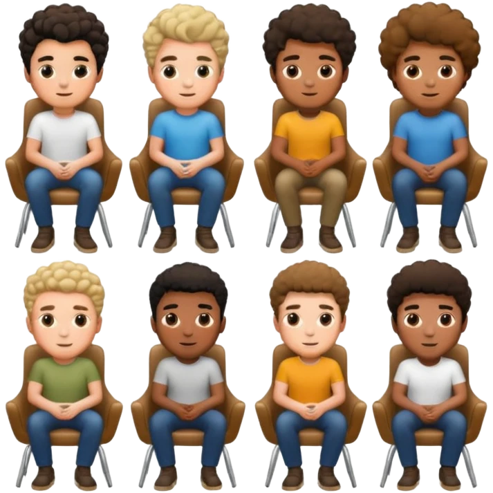 men with coily chairs emoji