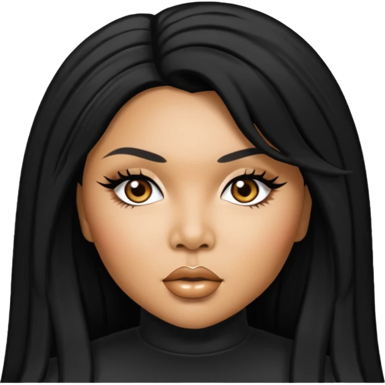 Lil Kim with black hair emoji