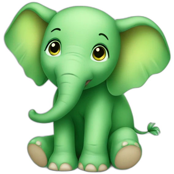 cute green baby elephant emoji