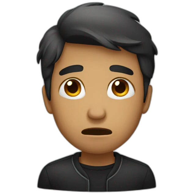 A man wearing a black crying emoji