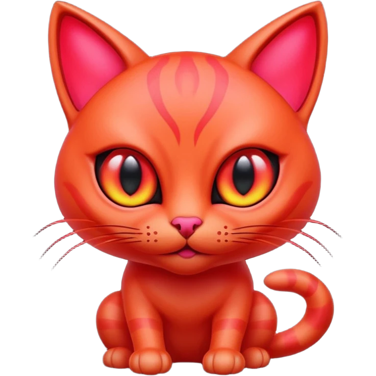 neon red alien cat emoji