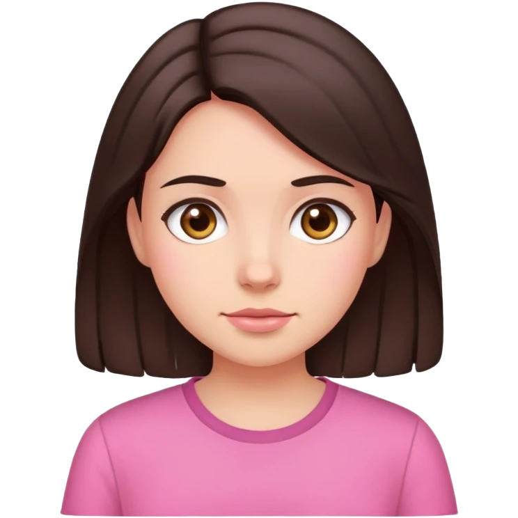 girl with dark brown hair with pink shirt emoji