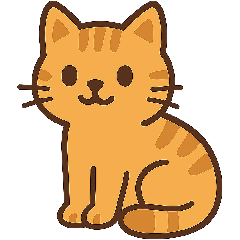flat toon style cat emoji