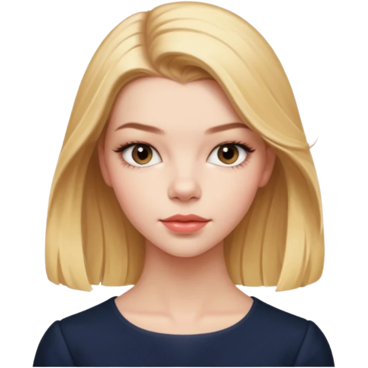 Cinematic Realistic Anya Taylor Joy Portrait, depicted with lifelike skin texture, subtle rosy undertones, and soft natural lighting that enhances the gentle contours of her face. Her intricately detailed golden blonde hair is elegantly. emoji