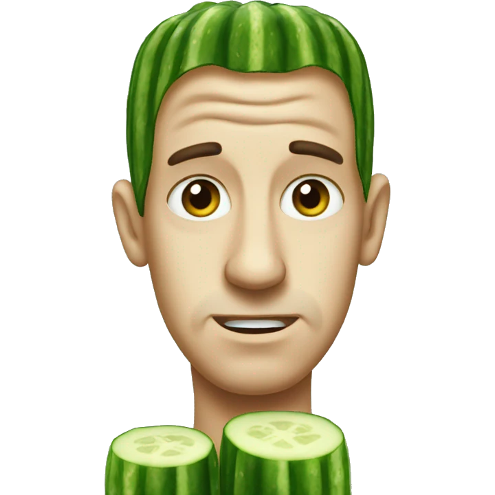 cucumber with raised eyebrow emoji