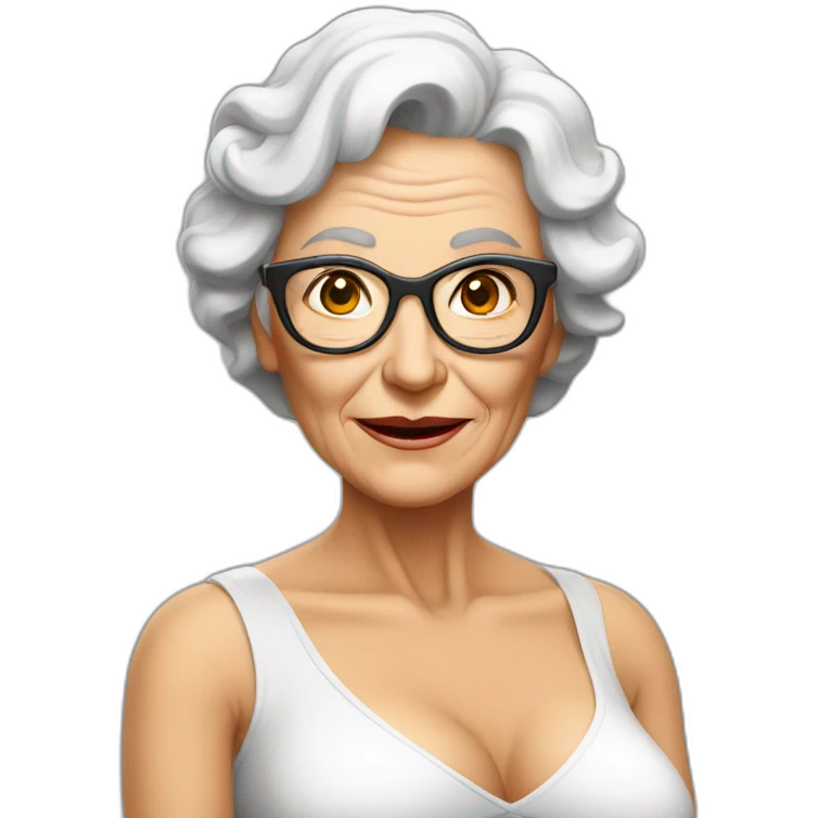 Sexy Busty old woman emoji