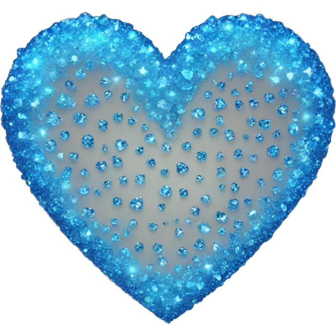 Cuore blu con brillantini  emoji